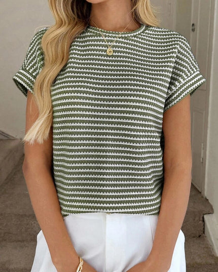 Striped Knit Short Sleeve