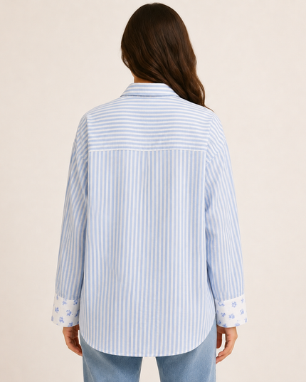 Classic blue-and-white striped button-down