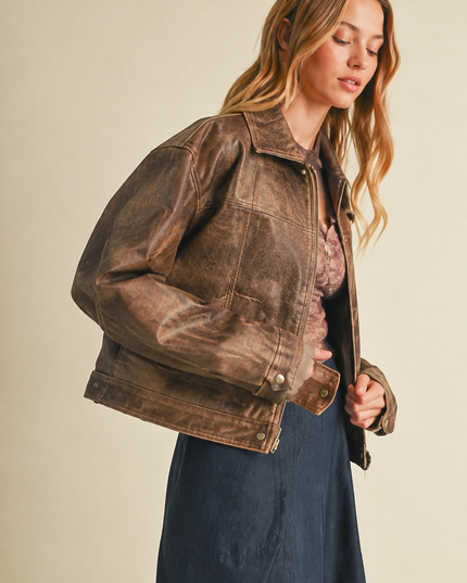 Coated Knit Boxy Utility Jacket