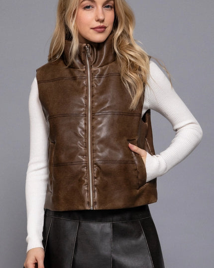 Faux Leather Vest
