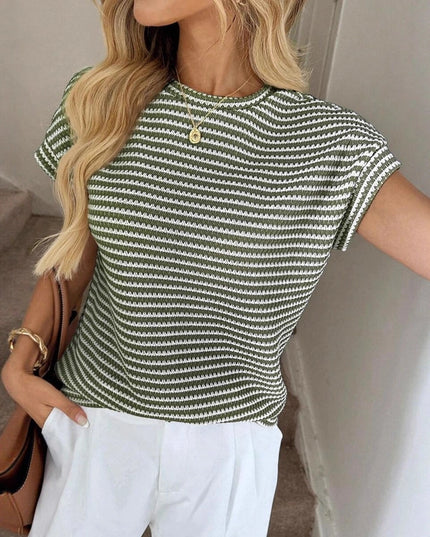 Striped Knit Short Sleeve