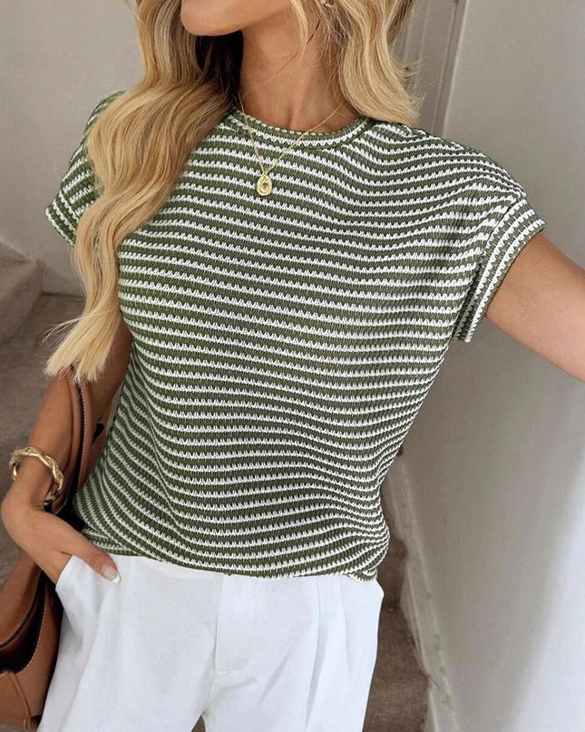 Striped Knit Short Sleeve