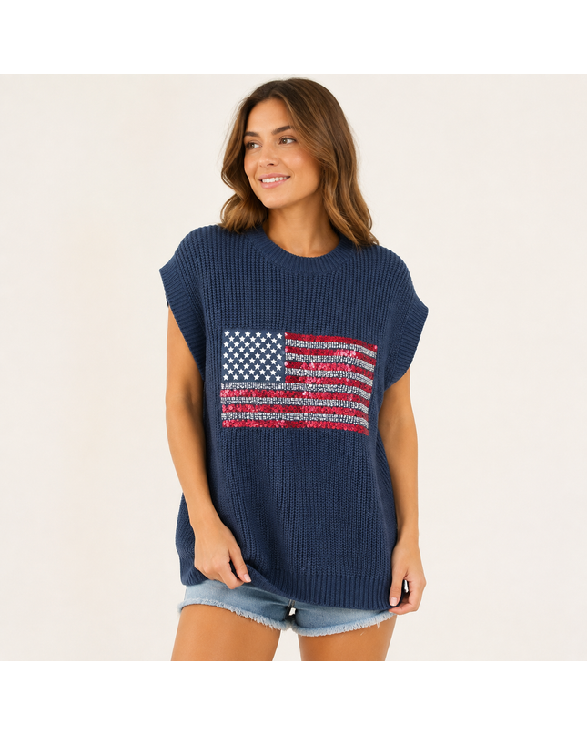 Stars & Stripes Sparkle Sweater Vest