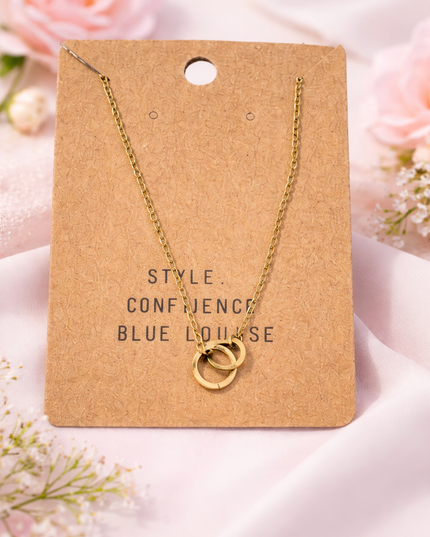 Interlocking Circles Necklace – Gold or Silver