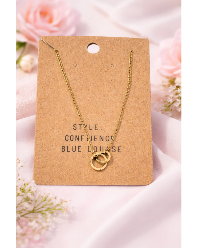 Interlocking Circles Necklace – Gold or Silver
