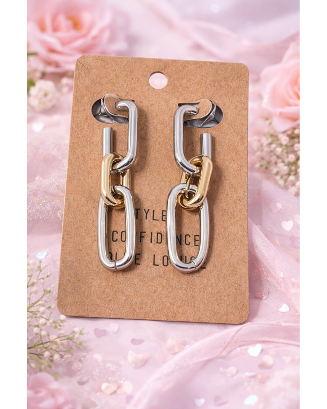 Chunky Chain Link Earrings – Gold or Silver
