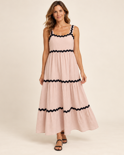 The Blush & Bold Maxi Dress