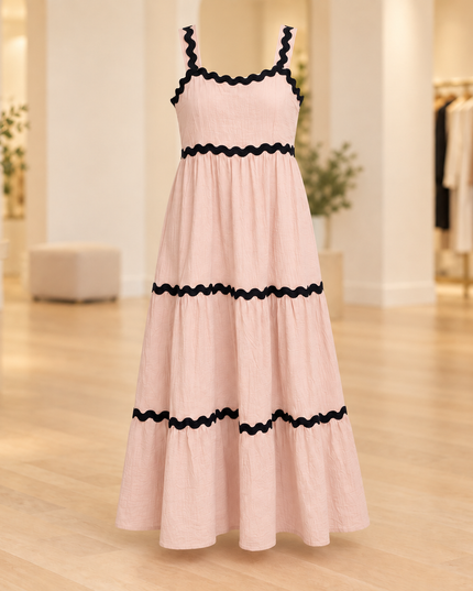 The Blush & Bold Maxi Dress