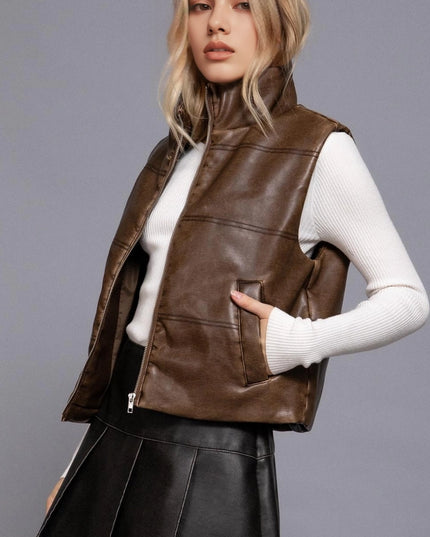 Faux Leather Vest